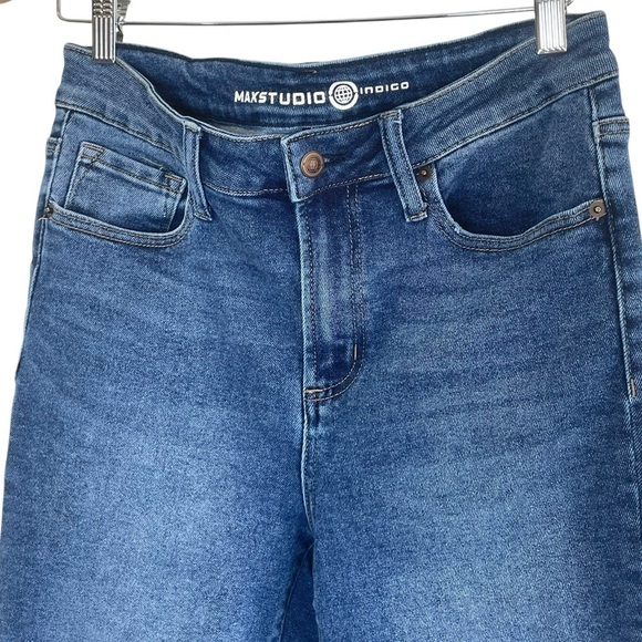 Max Studio Womens Jeans 10 Blue Indigo Dark Wash High Rise Skinny LM3180021 - Picture 3 of 10
